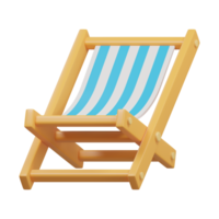 Beach chair summer icon 3d render illustration png