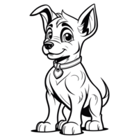 Simple Dog Design Coloring Book for Kids. AI Generative png