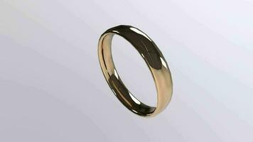 a wedding ring in gold with a curved edge video