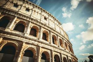An ancient building looking like a big amphitheater.AI Generative photo