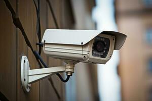 un vigilancia cámara en un pared.ai generativo foto