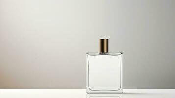 Perfume bottle mockup on white background. Generative AI photo