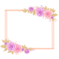 Flower border frame for invitation PNG transparent background Ai Generative