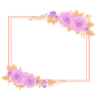 Flower border frame for invitation PNG transparent background Ai Generative