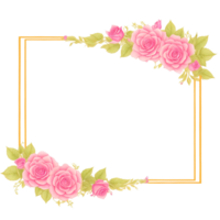 Flower border frame for invitation PNG transparent background Ai Generative