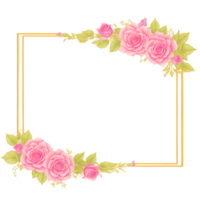 Flower border frame for invitation PNG transparent background Ai Generative