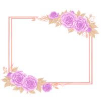 Flower border frame for invitation PNG transparent background Ai Generative