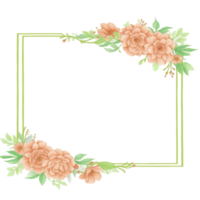 Flower border frame for invitation PNG transparent background Ai Generative