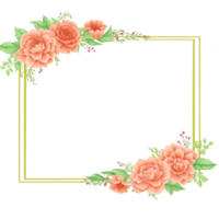 Flower border frame for invitation PNG transparent background Ai Generative