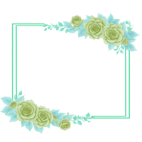 Flower border frame for invitation PNG transparent background Ai Generative