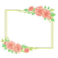 Flower border frame for invitation PNG transparent background Ai Generative