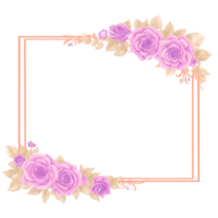 Flower border frame for invitation PNG transparent background Ai Generative