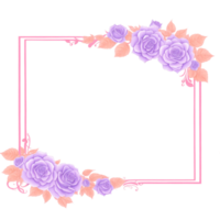 Flower border frame for invitation PNG transparent background Ai Generative