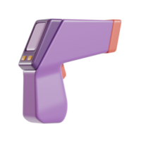 3d ilustração do termômetro arma de fogo Renderização ícone png