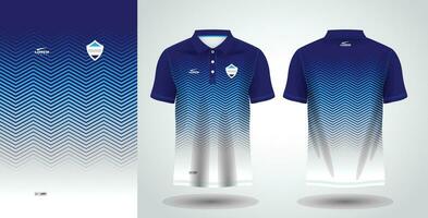 blue sublimation shirt for polo sport jersey template vector