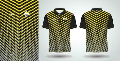 yellow and black sublimation shirt for polo sport jersey template vector