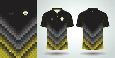 yellow and black sublimation shirt for polo sport jersey template vector