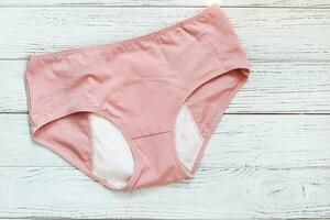 Women's pink menstrual panties, reusable, eco-friendly photo