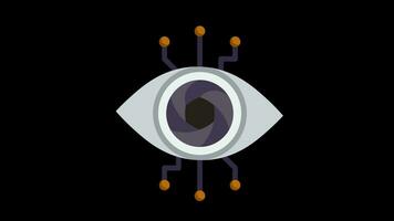 Cyber eye espionage big brother hacking spy and intelligence line symbol video