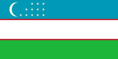 el oficial Actual bandera de república de uzbekistán estado bandera de uzbekistán ilustración. foto