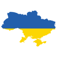 Karte von Ukraine mit Ukraine National Flagge png