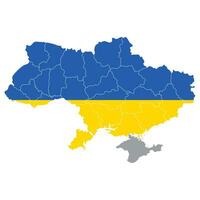 Map of Ukraine with Ukraine national flag vector