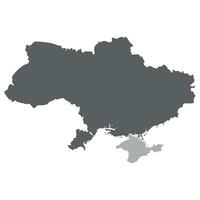 Ukraine map. Map of Ukraine in high details on grey color vector