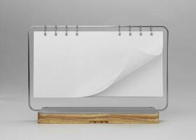 desk calendar with white paper suitable for calendar design presentation photo