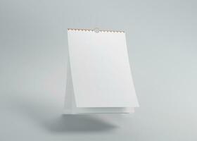 potrait escritorio calendario con blanco de papel adecuado para calendario diseño presentación foto