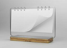 desk calendar with white paper suitable for calendar design presentation photo