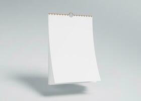 potrait escritorio calendario con blanco de papel adecuado para calendario diseño presentación foto