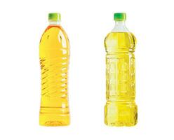 Vegetable oil glass bottle isolated on white background with clipping path, organic healthy food for cooking. photo
