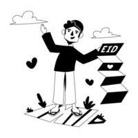 Trendy Eid Card vector