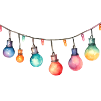 Watercolor Christmas balls garlands. Holiday balls garlands Clipart, Cozy Winter Clipart. AI Generated. png