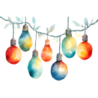 Watercolor Christmas balls garlands. Holiday balls garlands Clipart, Cozy Winter Clipart. AI Generated. png