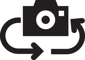 Camera photography icon symbol vector image. Illustration of multimedia photographic lens graphic design image