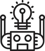 Artificial Intelligence icon symbol vector image. Illustration of the brain robot learning human smart algorithm design image.