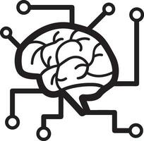 Artificial Intelligence icon symbol vector image. Illustration of the brain robot learning human smart algorithm design image.