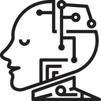 Artificial Intelligence icon symbol vector image. Illustration of the brain robot learning human smart algorithm design image.