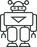 Artificial Intelligence icon symbol vector image. Illustration of the brain robot learning human smart algorithm design image.