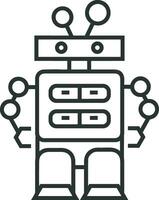 Artificial Intelligence icon symbol vector image. Illustration of the brain robot learning human smart algorithm design image.