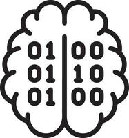 Artificial Intelligence icon symbol vector image. Illustration of the brain robot learning human smart algorithm design image.