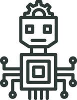 Artificial Intelligence icon symbol vector image. Illustration of the brain robot learning human smart algorithm design image.