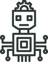 Artificial Intelligence icon symbol vector image. Illustration of the brain robot learning human smart algorithm design image.