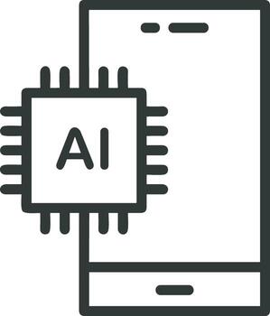 Artificial Intelligence icon symbol vector image. Illustration of the brain robot learning human smart algorithm design image.