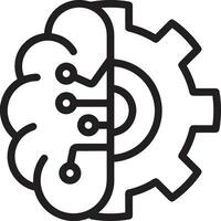 Artificial Intelligence icon symbol vector image. Illustration of the brain robot learning human smart algorithm design image.