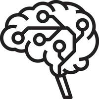 Artificial Intelligence icon symbol vector image. Illustration of the brain robot learning human smart algorithm design image.