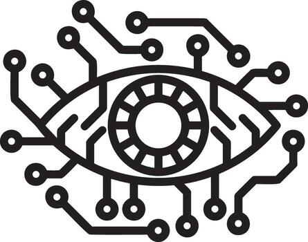 artificial inteligencia icono símbolo vector imagen. ilustración de el cerebro robot aprendizaje humano inteligente algoritmo diseño imagen.