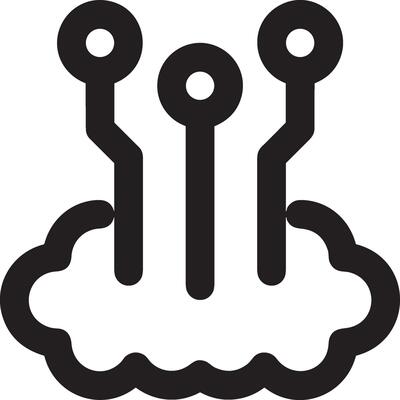 Artificial Intelligence icon symbol vector image. Illustration of the brain robot learning human smart algorithm design image.