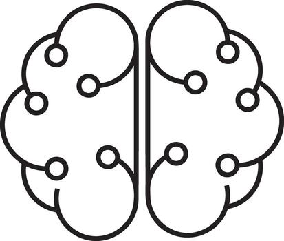 Artificial Intelligence icon symbol vector image. Illustration of the brain robot learning human smart algorithm design image.
